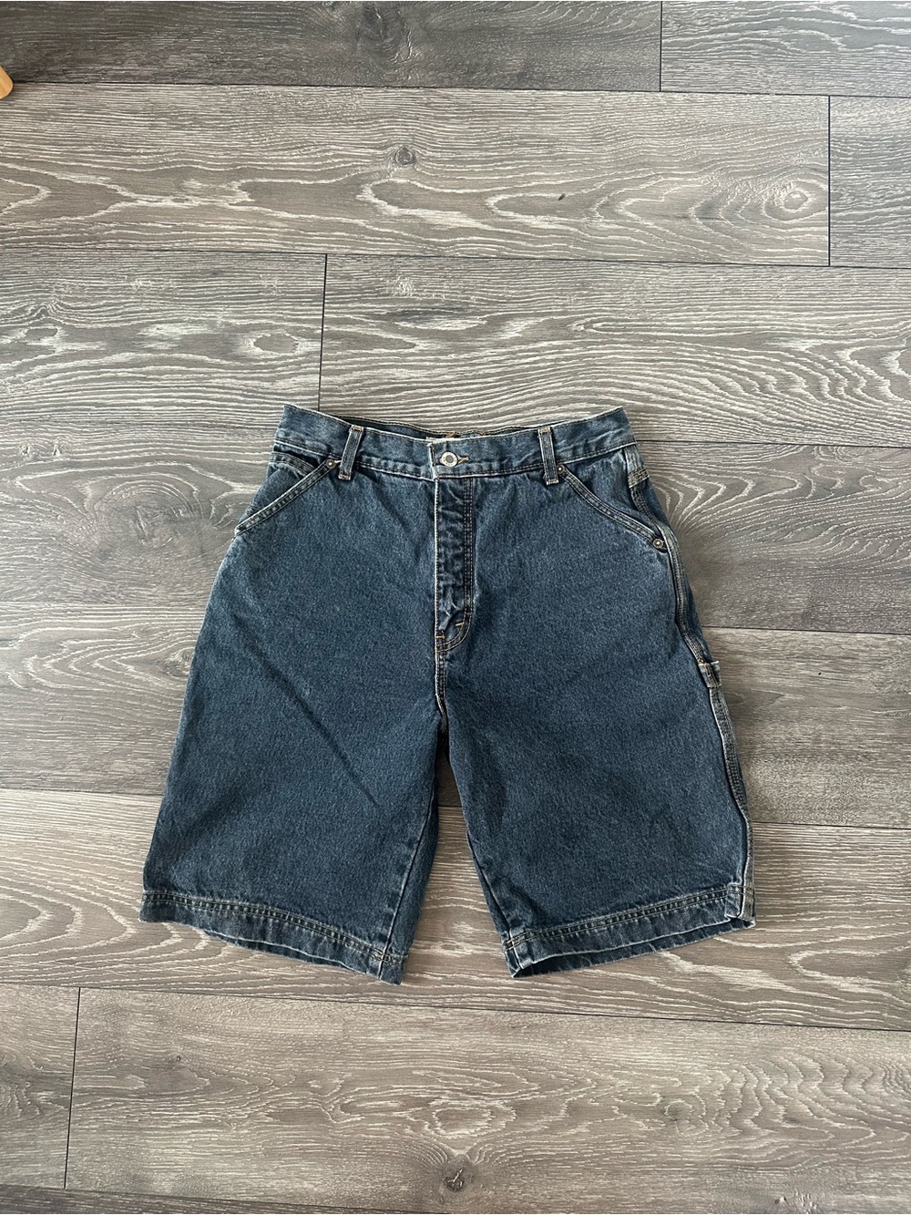 Guess Men's Dark Blue Denim Carpenter Shorts